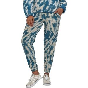 Patagonia Micro D Fleece Jogger - Size M. blue & white tie dye
